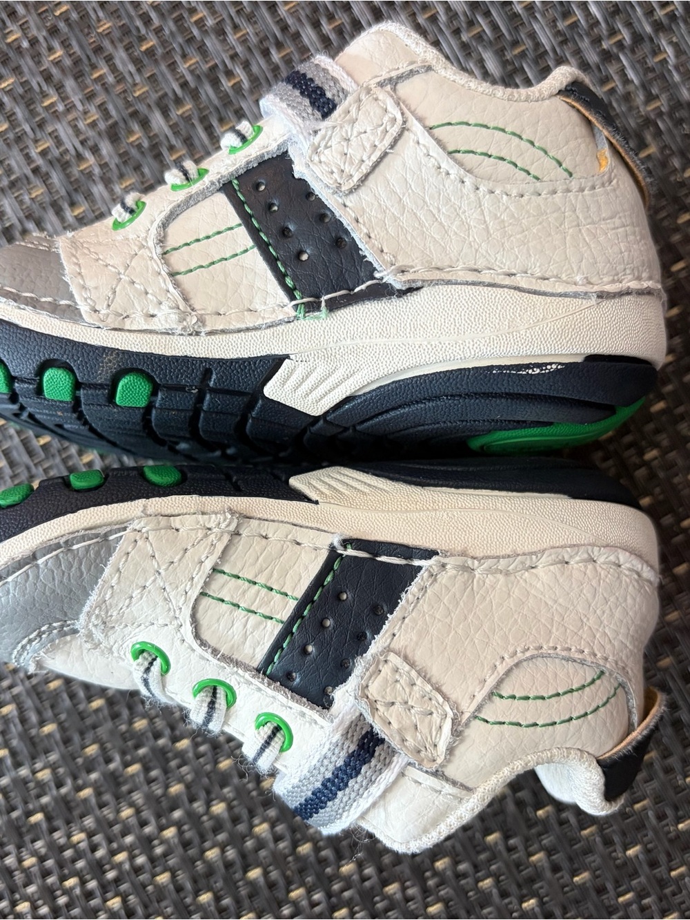 Stride Rite White, Gray & Green Toddler Sneakers - Picture 4 of 5